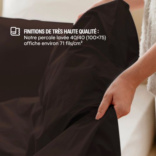 Housse De Couette 220x240cm - Chocolate Martini - Coton Lavé