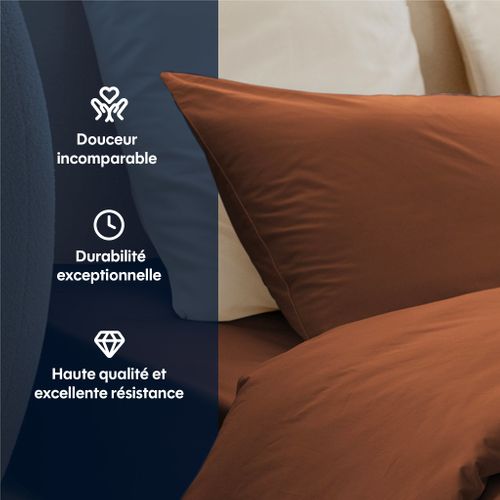 Taies D'oreillers 50x70cm - Mocca Mousse - Satin De Coton
