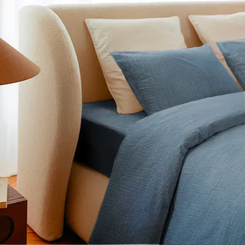 Housse De Couette 240x260cm - Mocca Mousse - Gaze De Coton