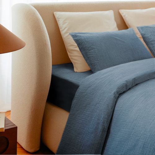 Housse De Couette 220x240cm - Mocca Mousse - Gaze De Coton