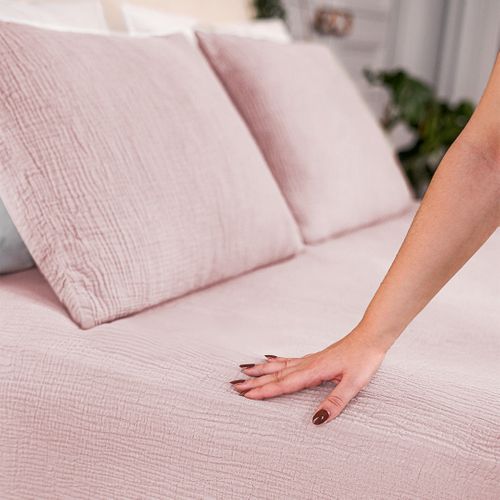 Housse De Couette 240x260cm - Peach Blush - Gaze De Coton
