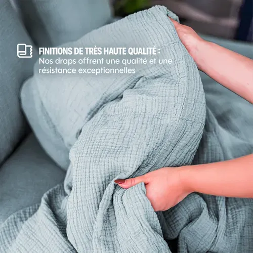 Housse De Couette 240x260cm - Peach Blush - Gaze De Coton