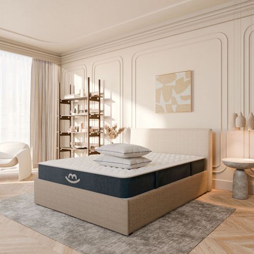 Matelas Hybride Et Oreillers Moelleux 70x190cm épais 22cm Et Oreillers 50x70cm