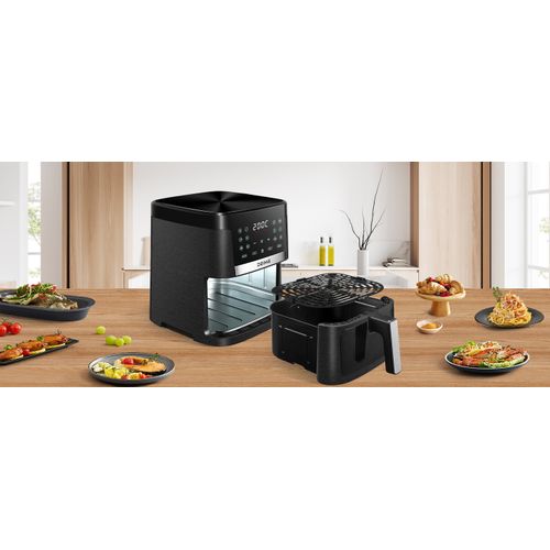 Airfryer  7 L 1800 W 12 Programmes Avec Vitre De Cuisson – Noir Métallisé