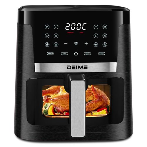 Airfryer  7 L 1800 W 12 Programmes Avec Vitre De Cuisson – Noir Métallisé