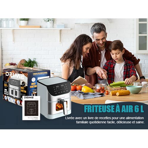 Airfryer  6 L 1500 W 10 Programmes Avec Fenêtre De Cuisson – Inox
