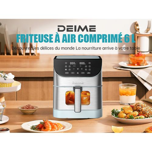 Airfryer  6 L 1500 W 10 Programmes Avec Fenêtre De Cuisson – Inox