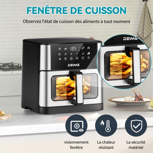 Airfryer  10 L 1800 W 10 Programmes Avec Fenêtre De Cuisson – Inox