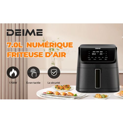 Airfryer 7 L 1800 W 10 Programmes Écran Tactile – Noir