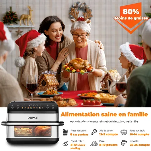 Airfryer  10 L 2400 W Double Bac Avec Fenêtre De Cuisson – Inoxx