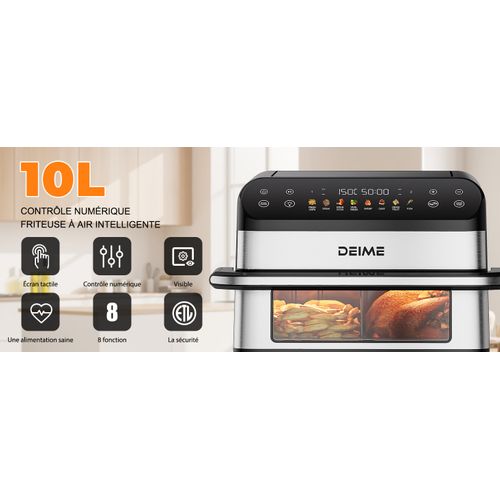 Airfryer  10 L 2400 W Double Bac Avec Fenêtre De Cuisson – Inoxx
