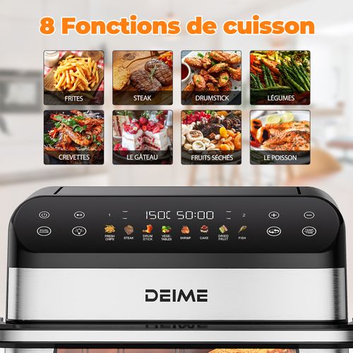 Airfryer  10 L 2400 W Double Bac Avec Fenêtre De Cuisson – Inoxx