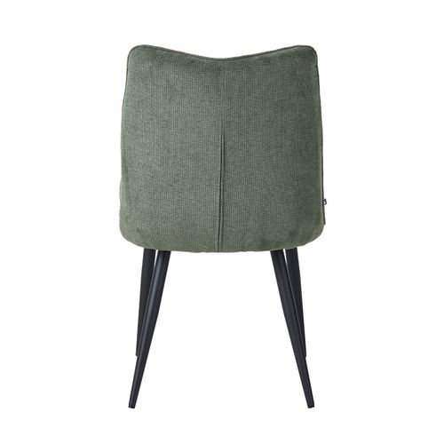 Chaise Louise Tissu Vert Pieds Métal Takasit