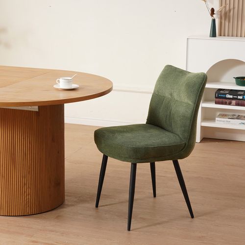 Chaise Louise Tissu Vert Pieds Métal Takasit