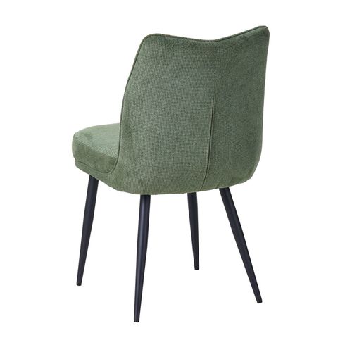 Chaise Louise Tissu Vert Pieds Métal Takasit