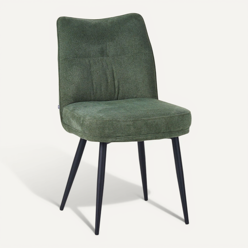 Chaise Louise Tissu Vert Pieds Métal Takasit