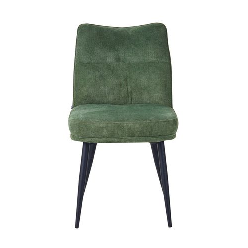 Chaise Louise Tissu Vert Pieds Métal Takasit