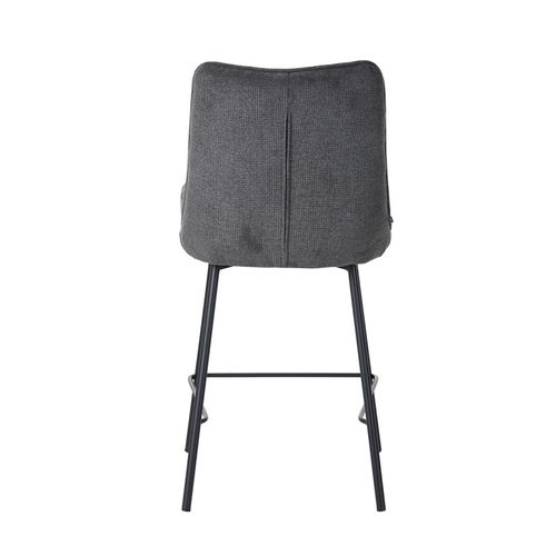 Tabouret De Bar Léon Tissu Gris Pieds Métal Takasit