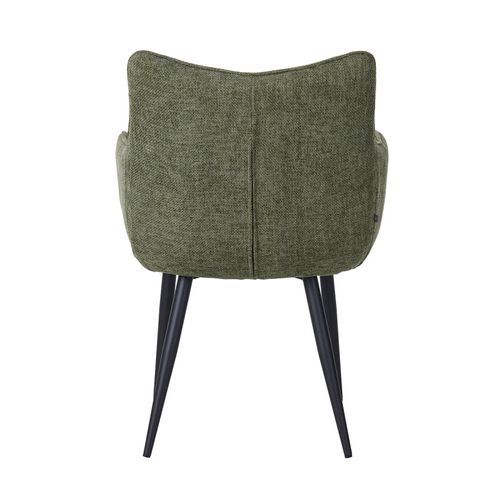 Fauteuil Repas Lucas Tissu Vert Pieds Métal Takasit
