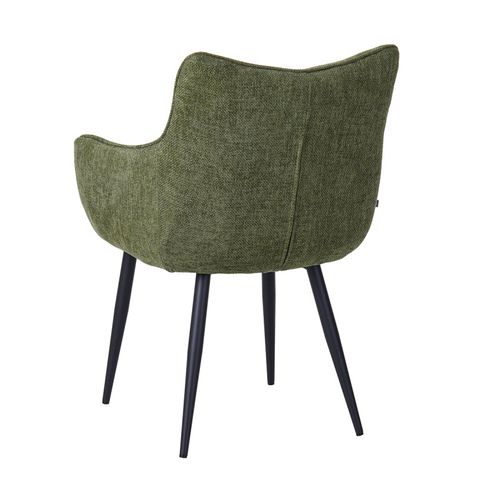Fauteuil Repas Lucas Tissu Vert Pieds Métal Takasit