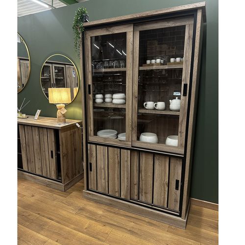 Vitrine Lena 2+2 Portes Coulissantes LED