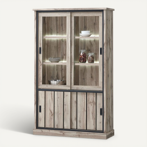 Vitrine Lena 2+2 Portes Coulissantes LED
