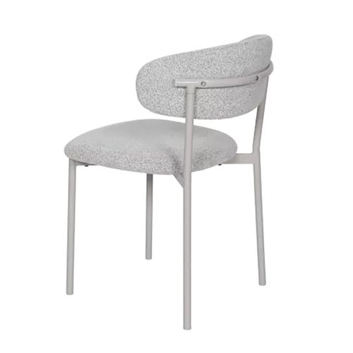 Chaise Bouclette Taupe Structure Métal Beige