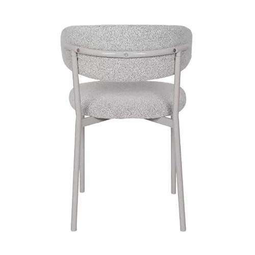 Chaise Bouclette Taupe Structure Métal Beige