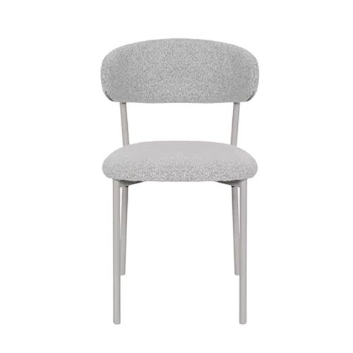 Chaise Bouclette Taupe Structure Métal Beige