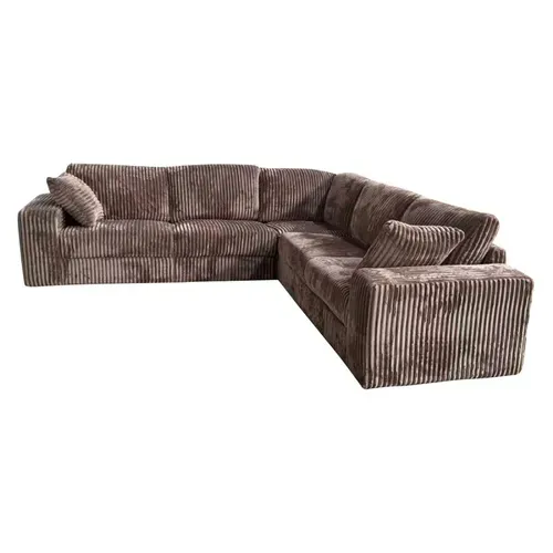Canapé D'angle Velours Côtelé Marron Adam Takasit