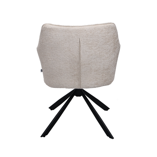 Chaise Repas Pivotante Zoé Beige Pieds Métal Noir Takasit