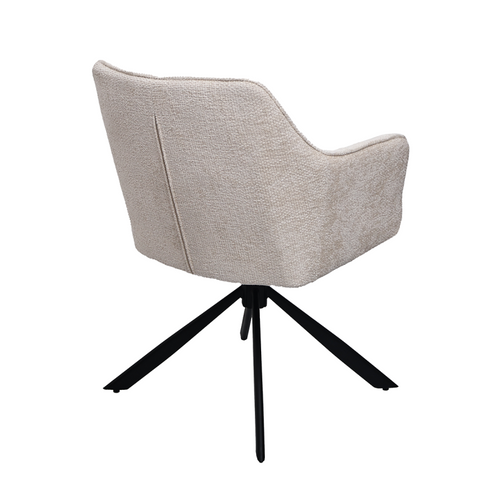 Chaise Repas Pivotante Zoé Beige Pieds Métal Noir Takasit