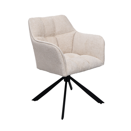 Chaise Repas Pivotante Zoé Beige Pieds Métal Noir Takasit