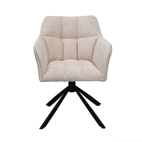 Chaise Repas Pivotante Zoé Beige Pieds Métal Noir Takasit