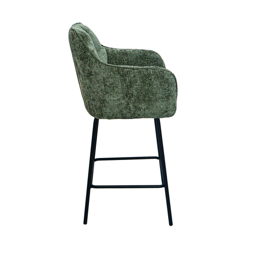 Tabouret De Bar Zoé Tissu Chenille Vert
