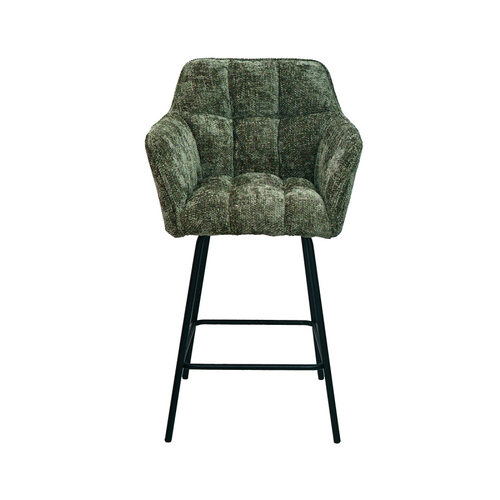 Tabouret De Bar Zoé Tissu Chenille Vert