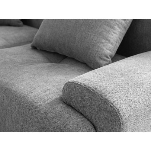 Canapé Droit Compressé Sofamous 3 Places Tissu Chenille Gris Minéral