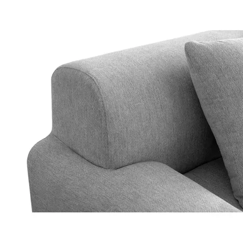 Canapé Droit Compressé Sofamous 3 Places Tissu Chenille Gris Minéral