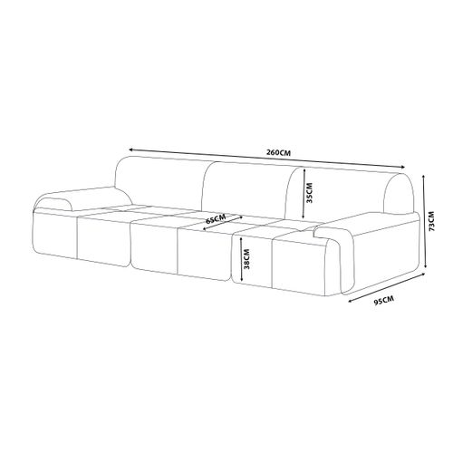 Canapé Droit Compressé Sofamous 3 Places Tissu Chenille Gris Minéral