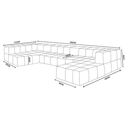 Canapé D'angle Compressé Sofabulous 5 Places Avec Méridienne Tissu Bouclé Vert Foret