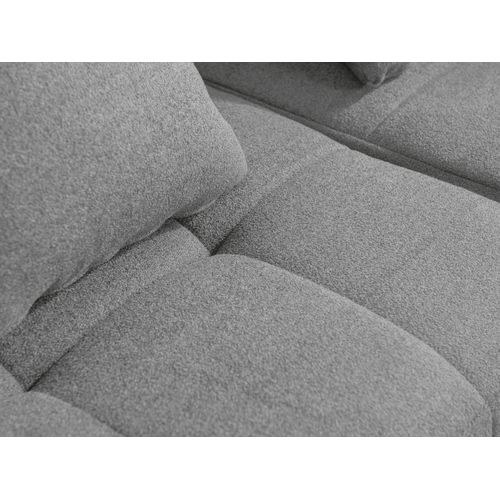 Canapé D'angle Compressé Sofabulous 3 Places Avec Méridienne Tissu Bouclé Gris Nuage