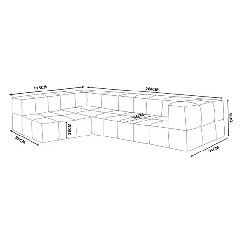 Canapé D'angle Compressé Sofabulous 4 Places Tissu Fine Bouclette Brun Cannelle