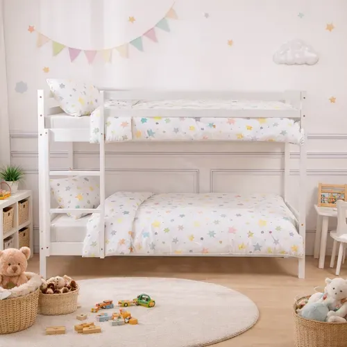 Lit Superposé En Bois 90x190cm Couleur Blanc