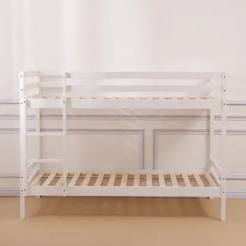 Lit Superposé En Bois 90x190cm Couleur Blanc