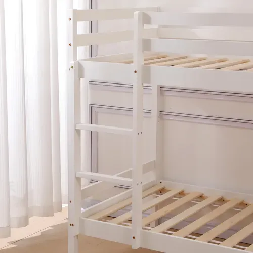 Lit Superposé En Bois 90x190cm Couleur Blanc