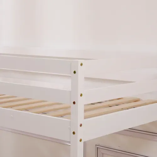 Lit Superposé En Bois 90x190cm Couleur Blanc