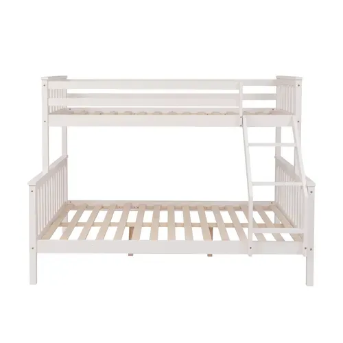 Lit Superposé En Bois 140x190cm / 90x190cm Couleur Blanc