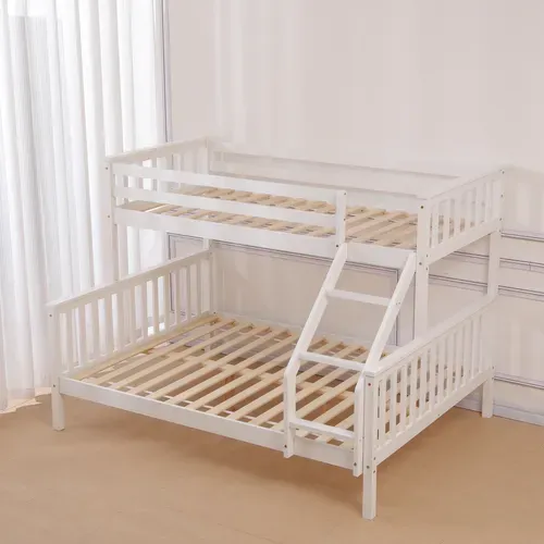 Lit Superposé En Bois 140x190cm / 90x190cm Couleur Blanc