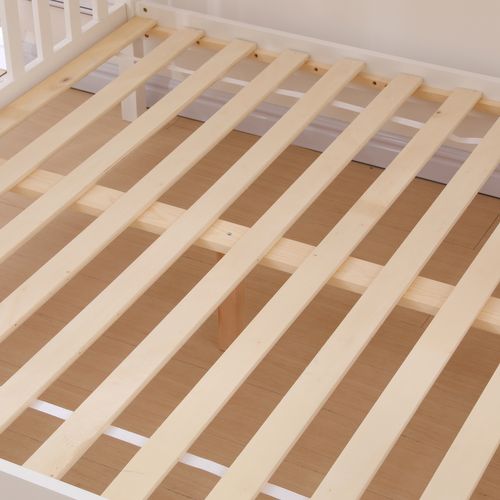 Lit Superposé En Bois 140x190cm / 90x190cm Couleur Blanc