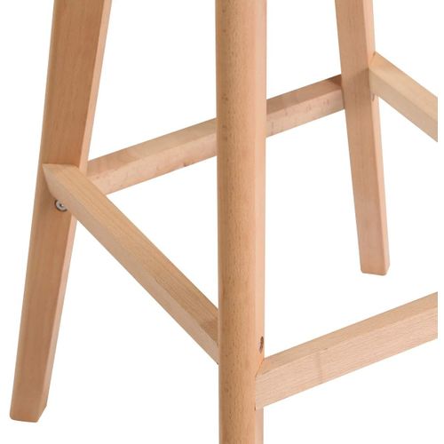 Lot 2 Chaises De Bar Scandinaves 70cm Large Siège Coussin Simili Pieds Bois Tika (gris)